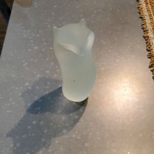 Vintage frosted Owl paper  weight